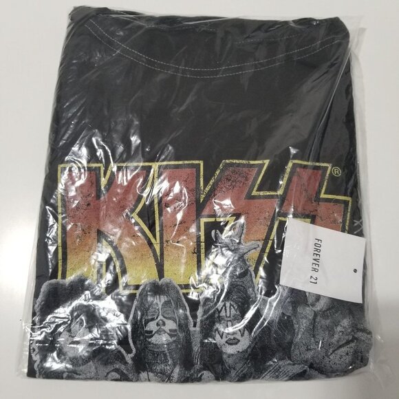 NWT FOREVER 21 Unisex Plus Size KISS Graphic Tee Size 0X/1X Color Black - Picture 7 of 8